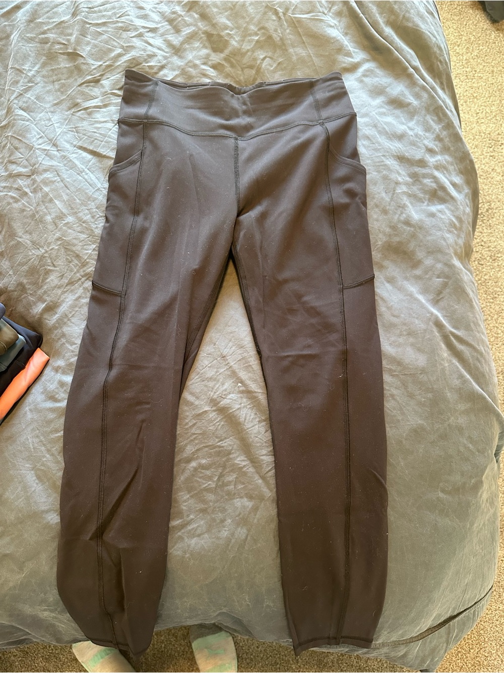 lululemon athletica Black fast and free 7/8 High-Rise Pocket Leggings